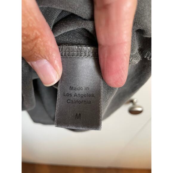 Clare V. Charlotte Ruffle t-Shirt Dress Faded Black gray short sleeve cotton M - Picture 9 of 10